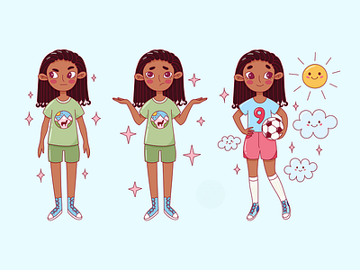 Cute girl illustration. Cartoon character app branding design graphic design illustration logo typography ui ux vector