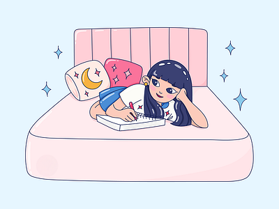 Cute girl character design. doodle illustration vector app branding design graphic design illustration logo typography ui ux vector
