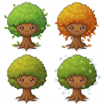 Illustration of cartoon trees.