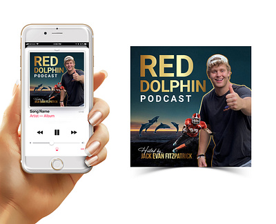 Podcast Design apple podcast artwork bold typography design cover design for spotify creative cover art creative media artwork custom podcast cover digital cover art design dynamic podcast visuals graphic designer portfolio host branding design modern podcast artwork podcast branding podcast cover design podcast graphic design podcast identity design podcast thumbnail design professional podcast cover red dolphin podcast sports and lifestyle podcast sports podcast design