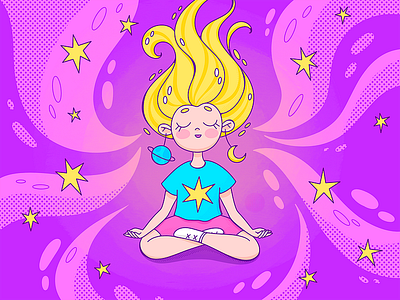 Meditation. Doodle Character illustration app branding design graphic design illustration logo typography ui ux vector