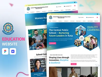 Central Public Senior Secondary School-Education Website Design education web design educational ui retry figma design institutional website school website design