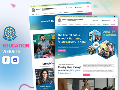 Central Public Senior Secondary School-Education Website Design education web design educational ui retry figma design institutional website school website design