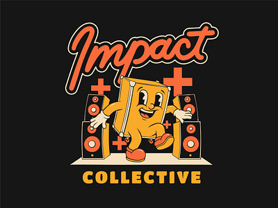 Impact jam cartoon cartoon character character design festival flight case illustration jammin retro vintage