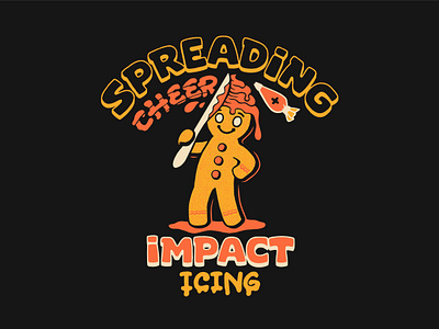 Impact Icing cartoon cartoon character character christmas festive ginger bread man illustration punny retro vintage