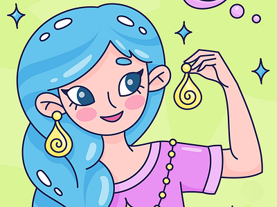 Girl character for Jewelry shop. Vector Illustration app branding design graphic design illustration logo typography ui ux vector
