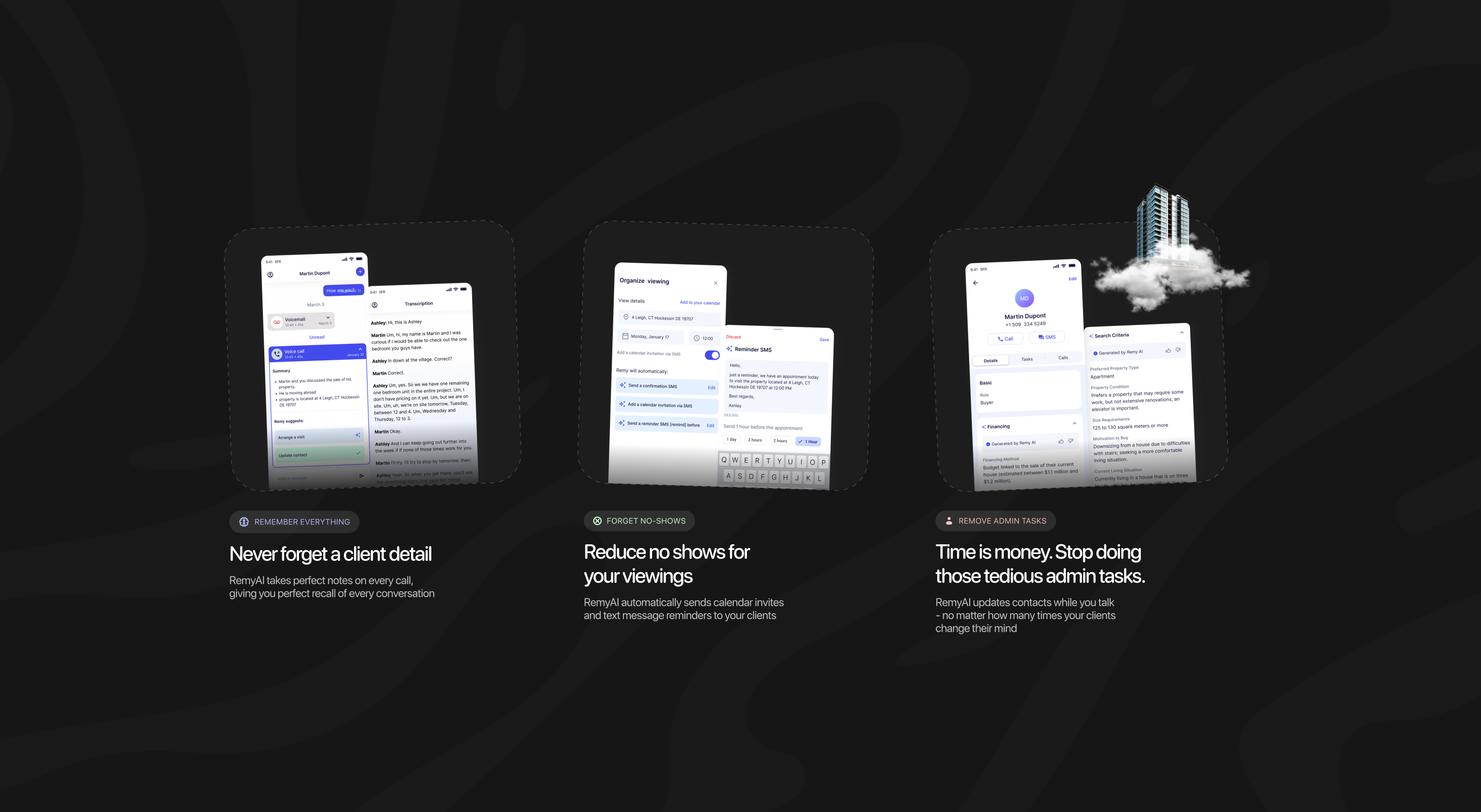 AI Assistant Features Section ai artificial intelligence cards darkmode design features landing light mode ui uiux ux web web design