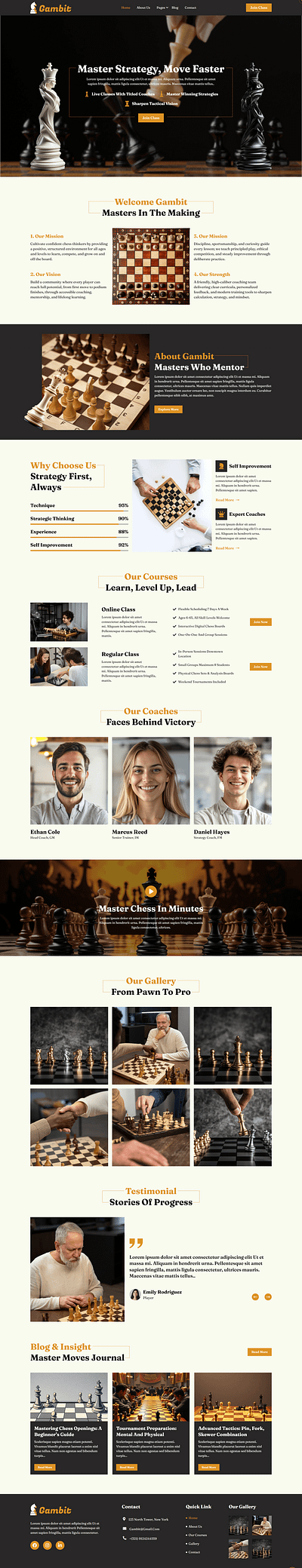 ♟️ Gambit – Chess Academy Website Design