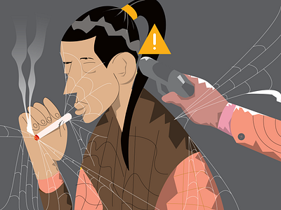 12/100 Lord of Smoke addicted addiction cobweb design designer graphic design gun illustration illustrator lord smoke spider vector web