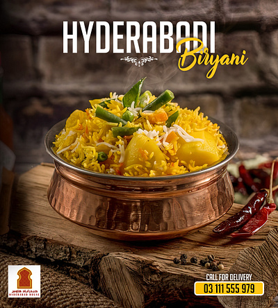 Design for Hyderabad House (South Asian Restaurant) asia biryani branding desi design graphic design illustration restaurant social media post