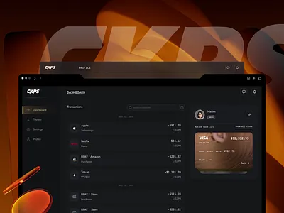Financial Dashboard animation animation design baking bank app cards clean dark theme dashboard fintech homepage interface motion design motion graphics transaction ui uiux web web3 website