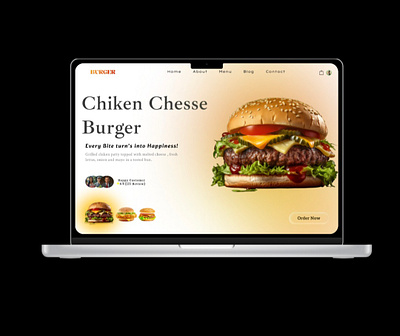 Burger ui web design - hero page branding burger web ui design design for social e commerce web ui design figma tool food web design graphic design home page landing page prototype ui uiux design ux web design