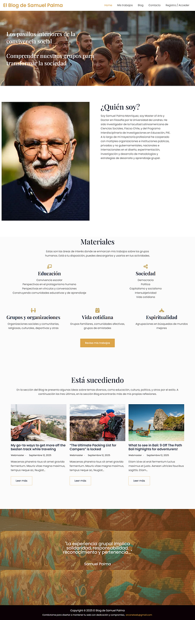 El Blog de Samuel Palma branding clean design design layout minimalism professional typography web design