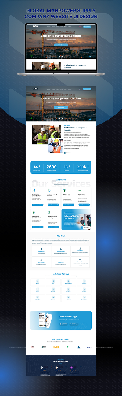 Corporate Staffing & Recruitment Website UI Design businesswebsite corporatewebsite figma landingpagedesign manpowersolutions modernui recruitmentwebsite staffingagency uidesign webdesign