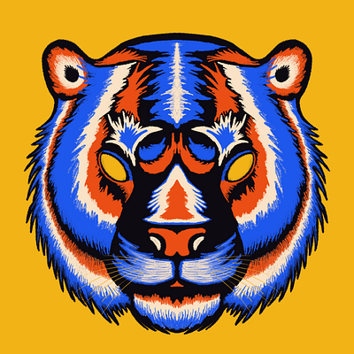 Tiger animal branding design graphic design illustration nature procreate tiger vector
