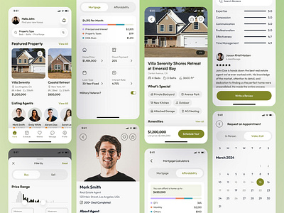 Real Estate App - Buying a House app design clean design home rental app minimal design mobile mortgage calculator app properties app property app property finder app real estate app realtor app rental app schedule ui design