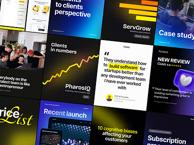 Social Media Assets for Instagram dark ui insta instagram post social yellow
