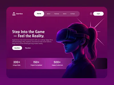 AR/VR Gaming Website UI/UX Design — Modern & Responsive 3d website design ai ar ar vr website design dark mode design gaming website graphic design hero section landing page mobile app responsive design ui uiux user experience user interface ux vr web app design website design