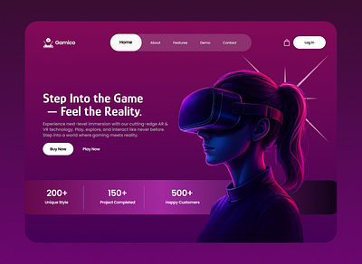 AR/VR Gaming Website UI/UX Design — Modern & Responsive 3d website design ai ar ar vr website design dark mode design gaming website graphic design hero section landing page mobile app responsive design ui uiux user experience user interface ux vr web app design website design