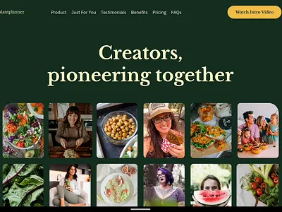 PlantPlanner Landing Page landing landingpage mobileapp nutrition recipeapp ui uidesigner uiux ux uxdesigner web webdesign website websitedesigner