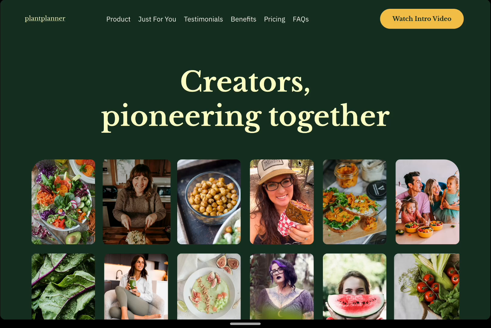 Example of PlantPlanner Landing Page