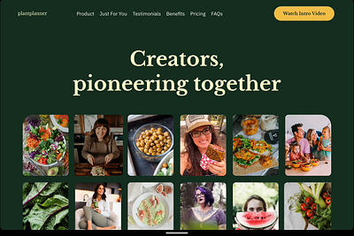 PlantPlanner Landing Page landing landingpage mobileapp nutrition recipeapp ui uidesigner uiux ux uxdesigner web webdesign website websitedesigner