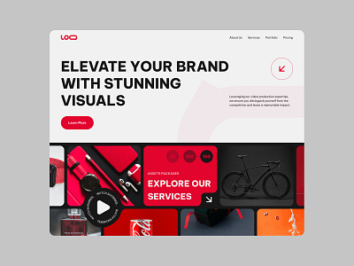 Video Production Landing Page branding creativedesign creativeui design digitaldesign digitalui herosection interfacedesign ui uiconcept videobranding videoproduction visualdesign webdesign