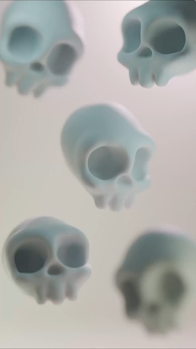 Spooky vibes 3d animation blender character halloween skull spooky