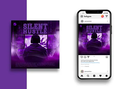 Silent Hustle – The Art of Focus and Creation bill board design branding desgin design designinspiration graphic design illustration logo roll up banner design ui
