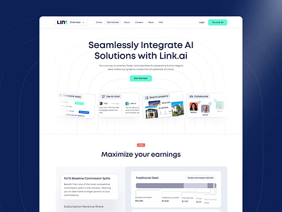 Website for an AI real-estate copilot ai animation development llanding page outcrowd real estate ui web web design web development webflow website