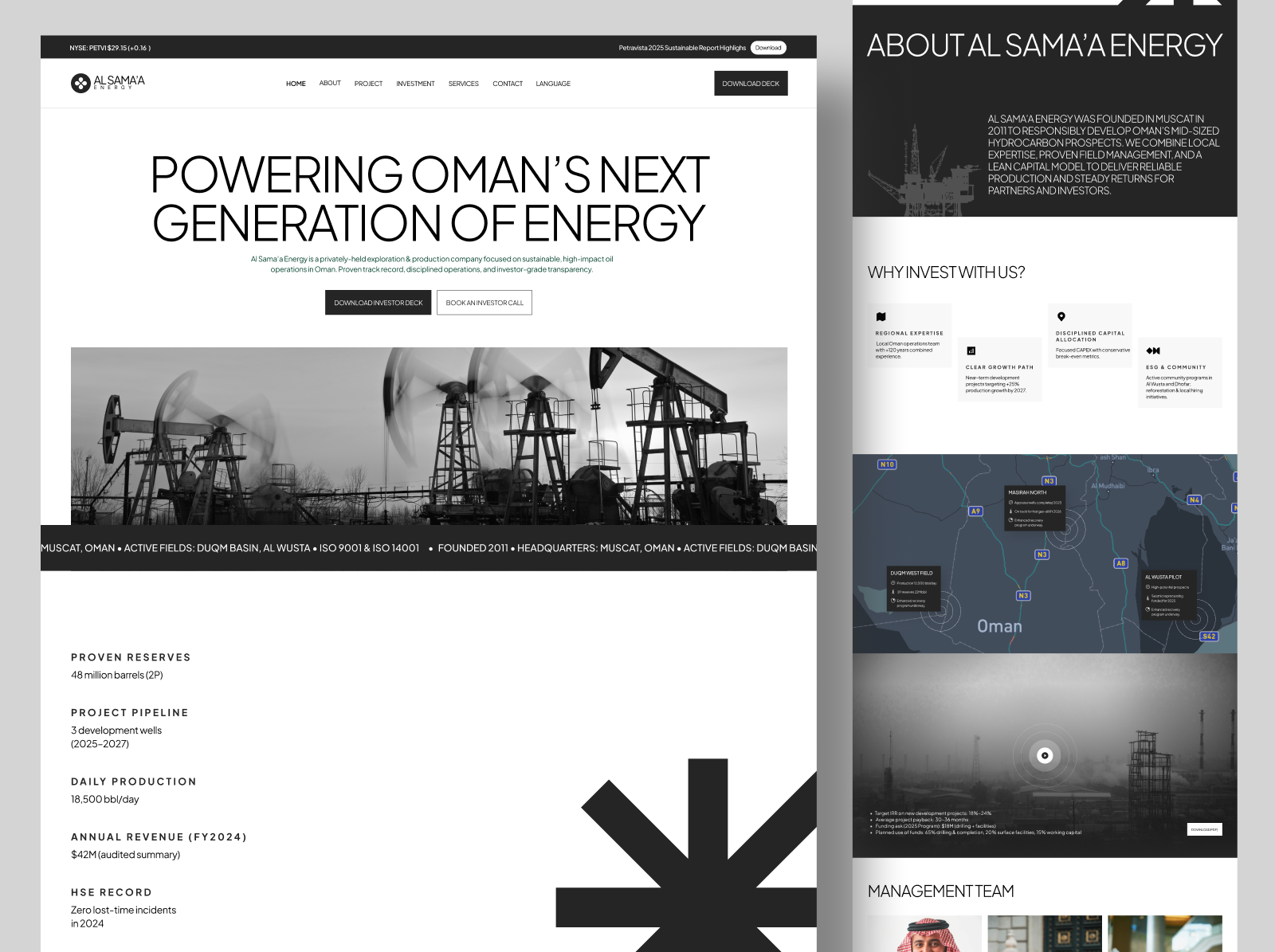 Example of Oil & Gas Company Website UX UI 1 3 Page