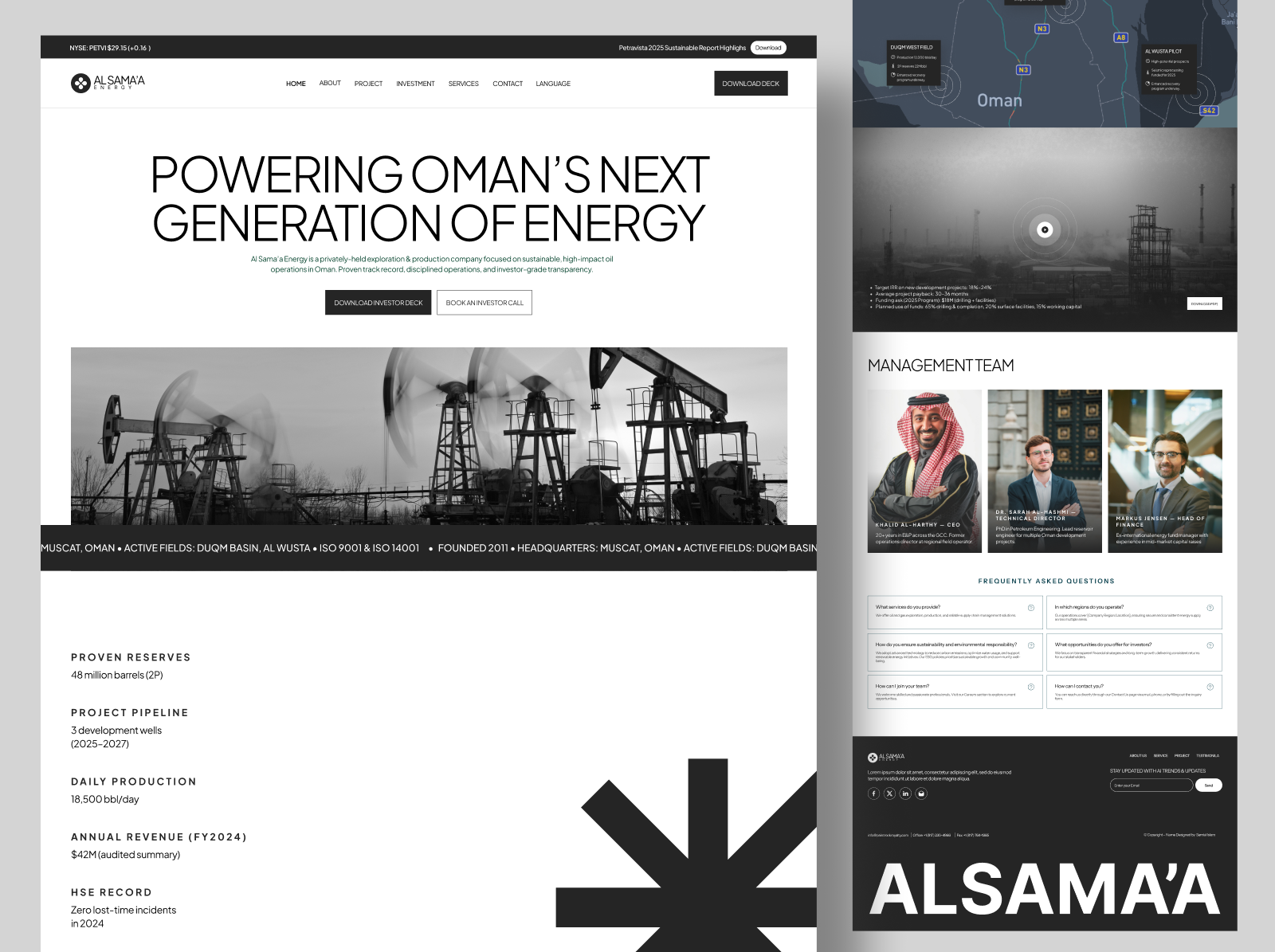 Example of Oil & Gas Company Website UX UI 1 3 Page