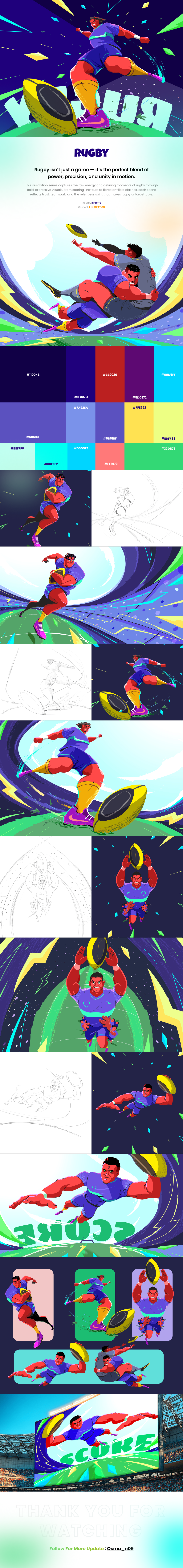Rugby Game Illustration Design Study rugby