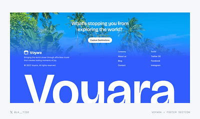 Footer Section design footer interface travel ui ui design uiux ux design website