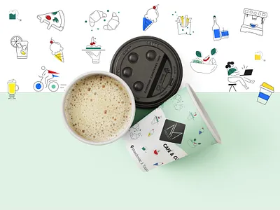 Coffee Cup Redesign - Greek Coffee Shop coffee cup coffee cup design coffee icons coffee shop design graphic design icons illustrator mug design take away coffee cup takeaway coffee cup design