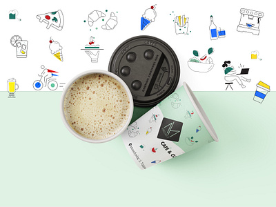 Coffee Cup Redesign - Greek Coffee Shop coffee cup coffee cup design coffee icons coffee shop design graphic design icons illustrator mug design take away coffee cup takeaway coffee cup design