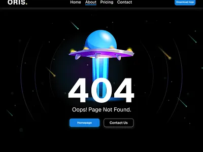 404 Page Design | Day 08 challenge fintech graphic design key visual landingpage layout motion graphics product saas space ui ux webdesign