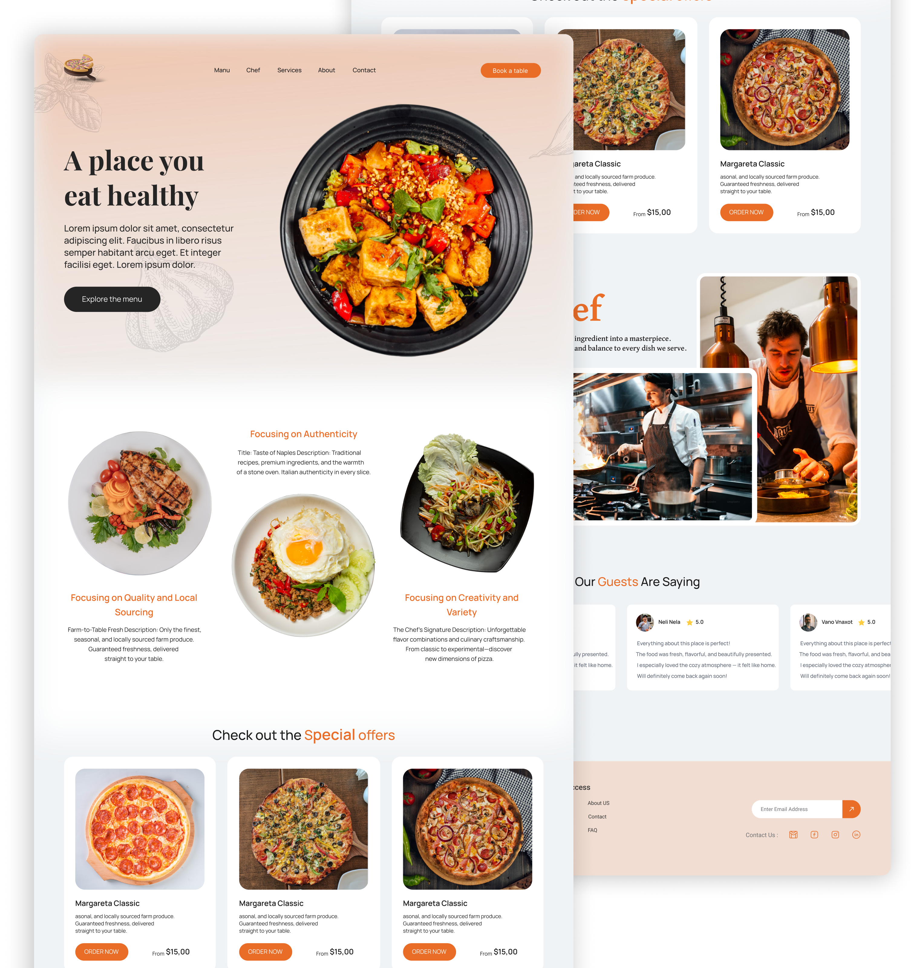 Restaurant Landing Page food website landing minimalist design restaurant ui ui web