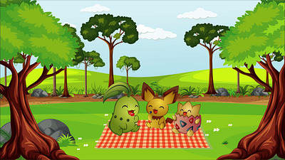 ✨ Animated Scene – Picnic Bliss ✨ 🎨 By: Stallion Studio LTD 2d animation animation cartoon character animation design illustration open for commission stallion studio limited