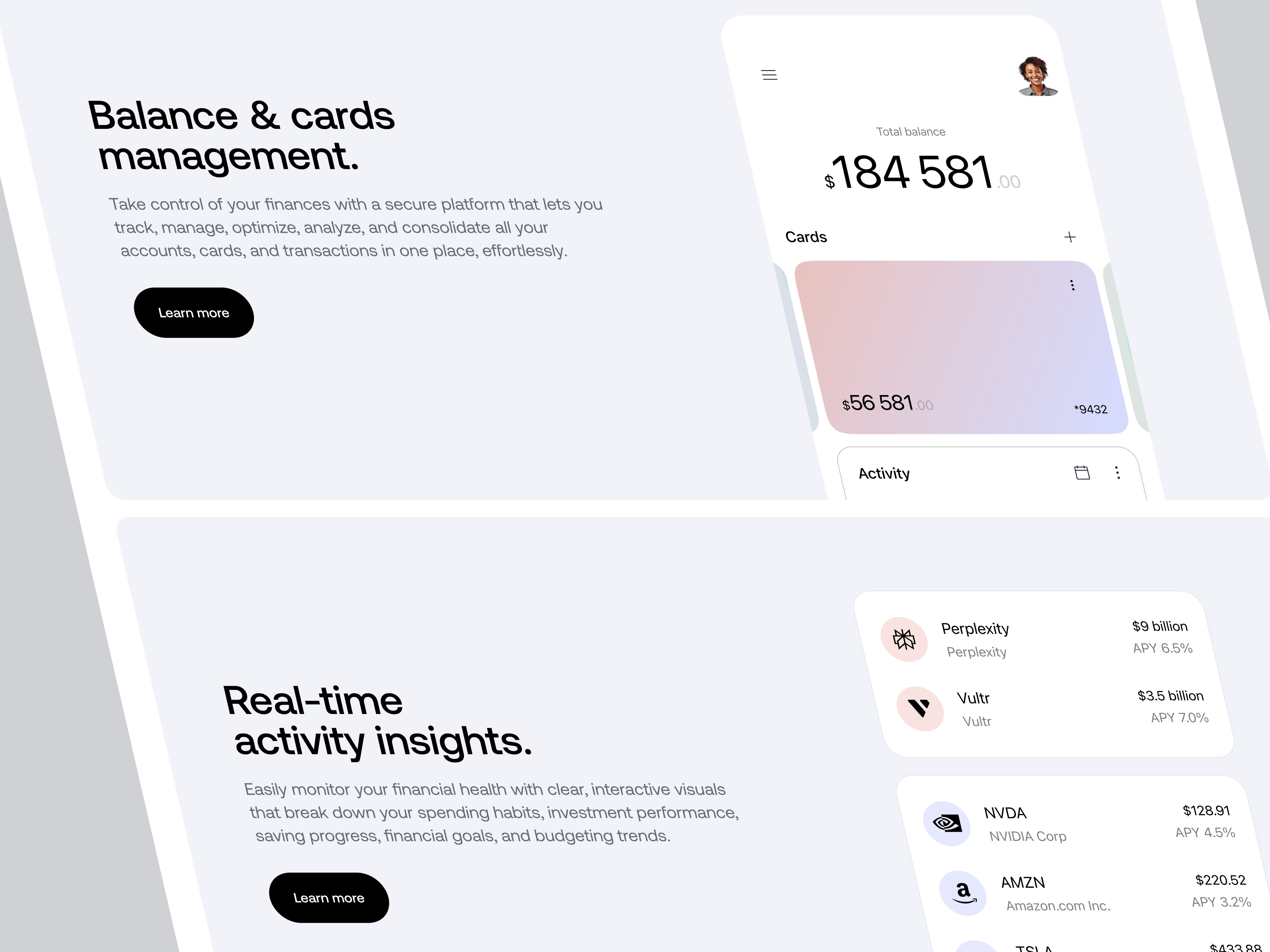 Example of Axora  website part
