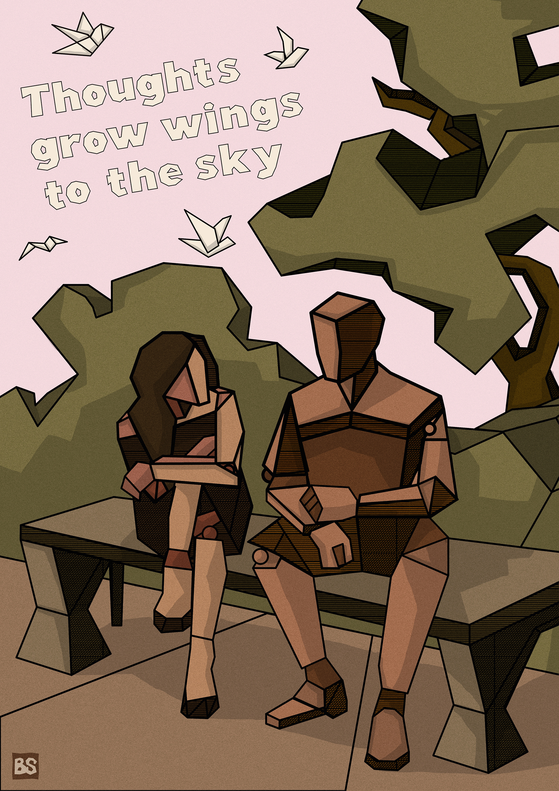 Atmospheric illustrations abstract art cosy cuteness digital art graphic design illustration relationships romance romantic encounter tenderness