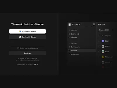 Login page graphic design monochromic