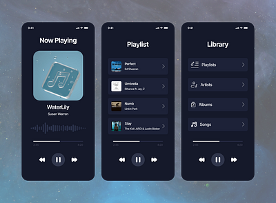 Echo: Dark Mode Music Player App UI/UX dark mode mobile app mobile ui modern design music player