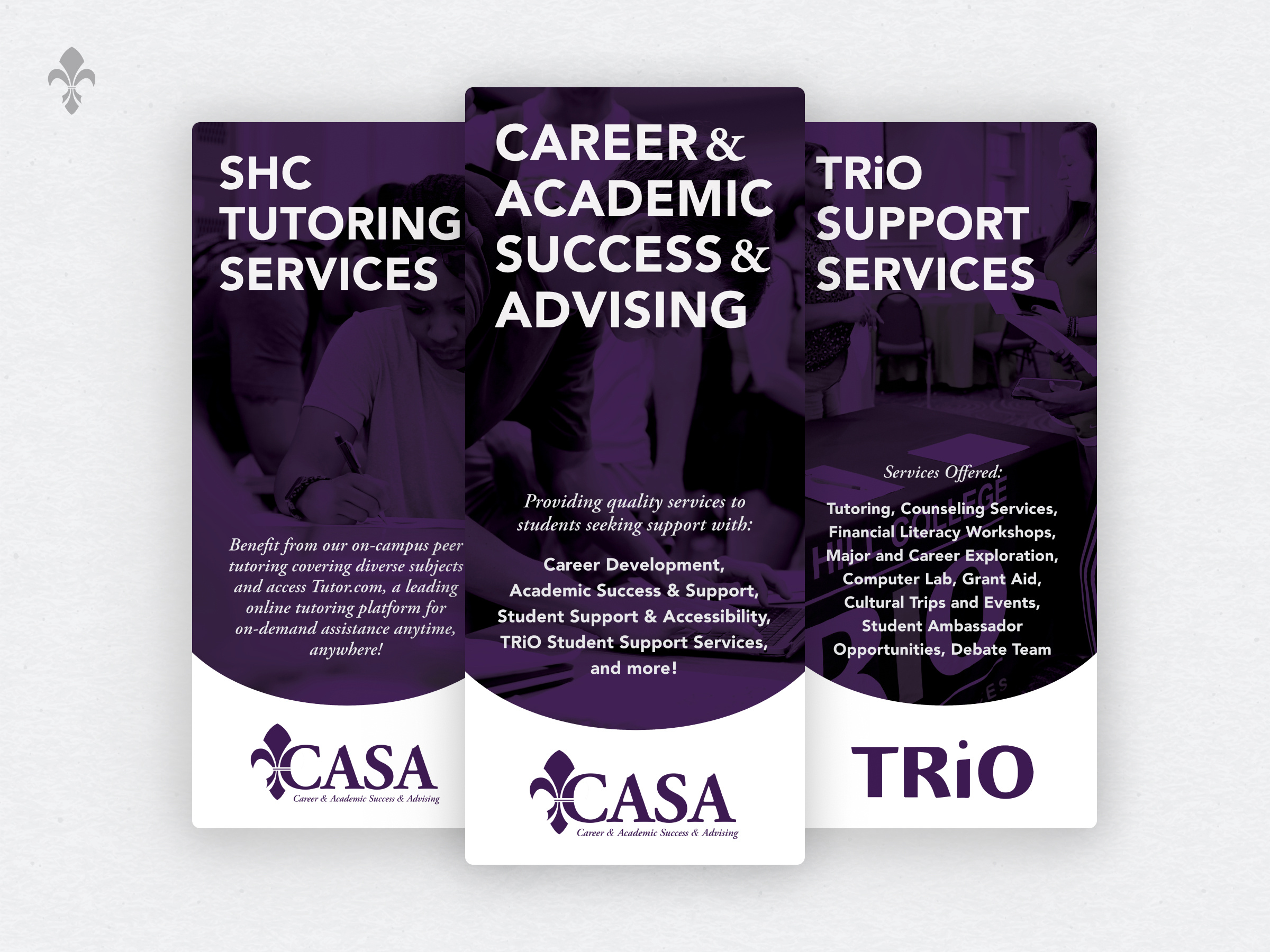 CASA Services Banners banners brand branding career services casa collateral college content department collateral design graphic design higher education marketing print print design service prints typography university visual design