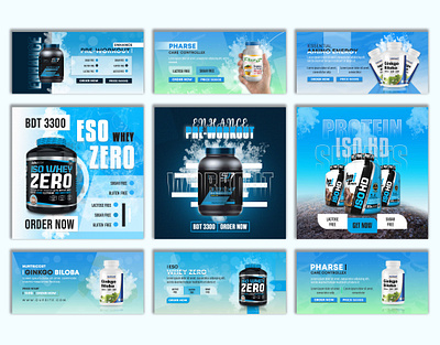 Gym supplement web banner design, Instagram post banner facebook banner gym supplement instagram post shopify banner social media banner supplement supplement banner web banner wordpress website