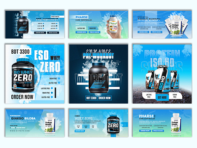 Gym supplement web banner design, Instagram post banner facebook banner gym supplement instagram post shopify banner social media banner supplement supplement banner web banner wordpress website