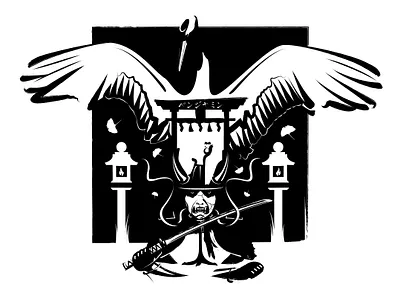 Crane T-Shirt Illustration graphic design illustration japan poster design t shirt design