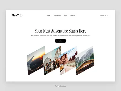 FlexTrip: A modern travel agency website design landing page travel travel website ui ui design uidesign uiux web web design web ui design website