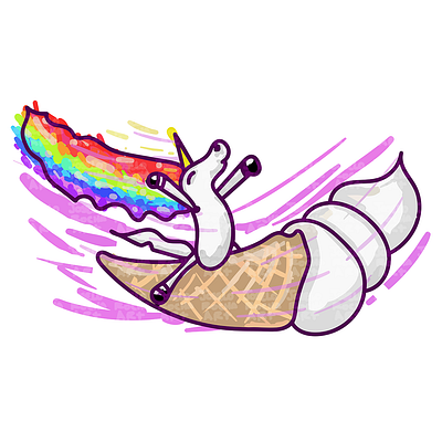 Unicorn Rainbow Riding Ice Cream Cone joyful