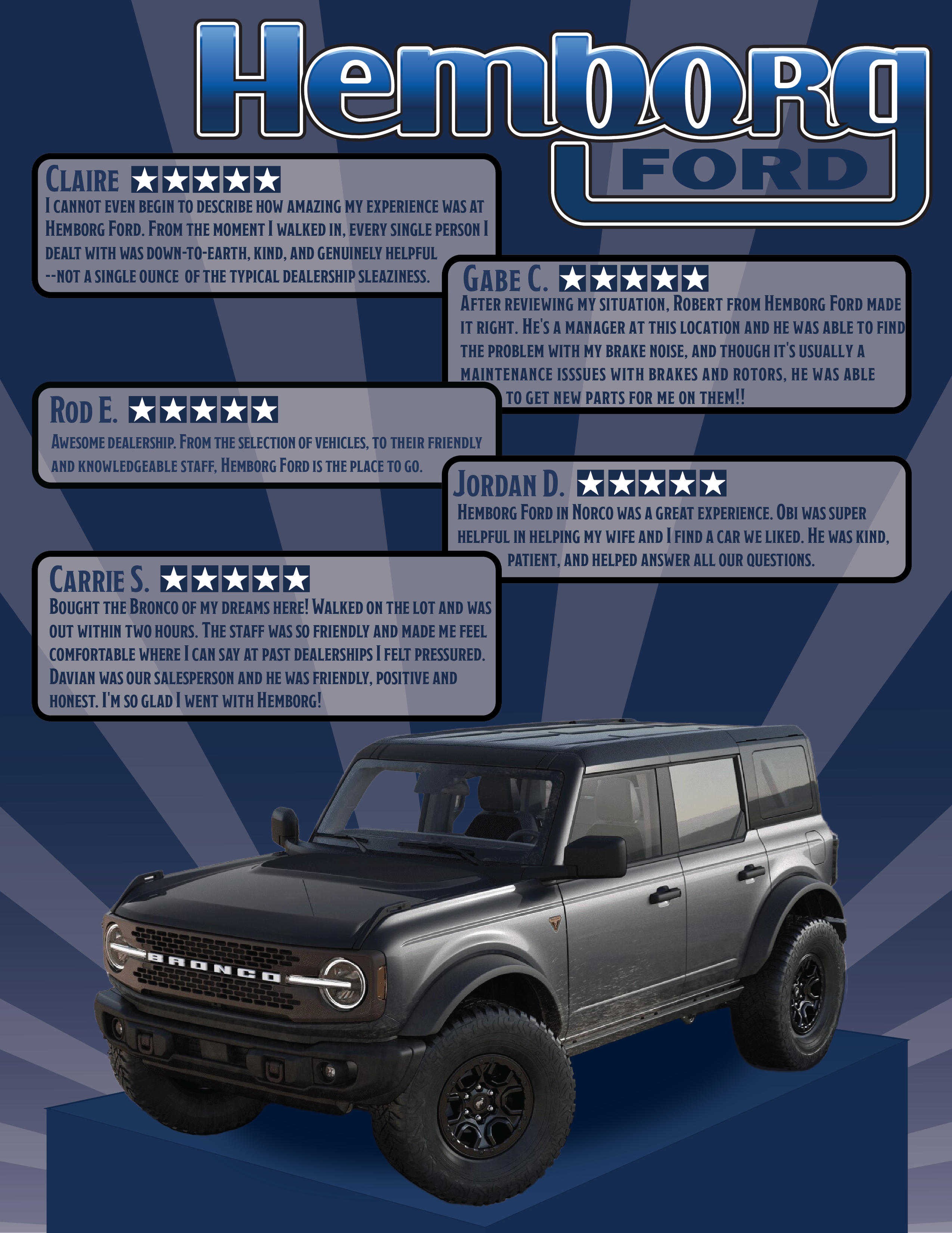 Hemborg Ford Review Ad bronco car cars graphic design illustrator truck